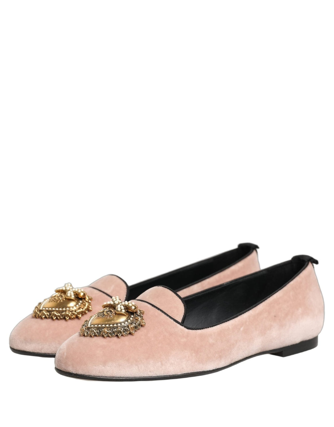 Dolce & Gabbana Pink Velvet Devotion Loafers Flats Shoes - RIMODA