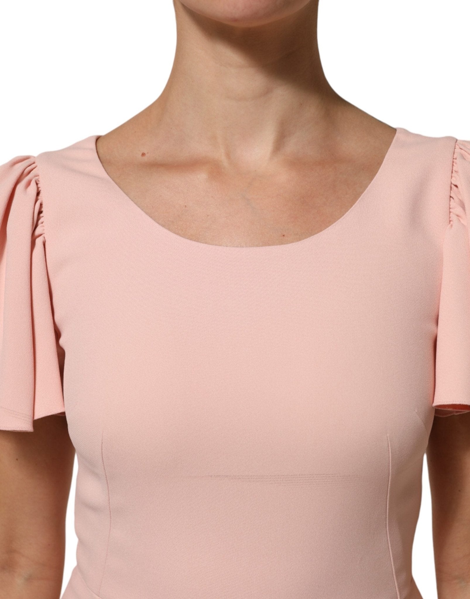 Dolce & Gabbana Pink Viscose Fit Flared Sheath Midi Dress - RIMODA