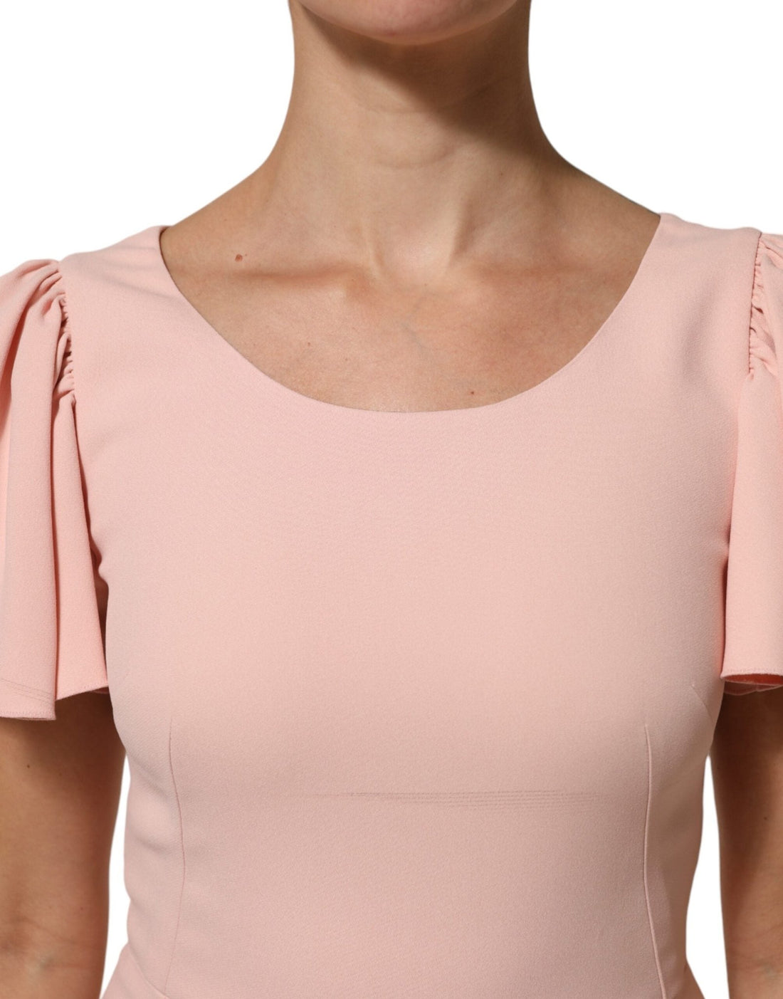 Dolce & Gabbana Pink Viscose Fit Flared Sheath Midi Dress - RIMODA