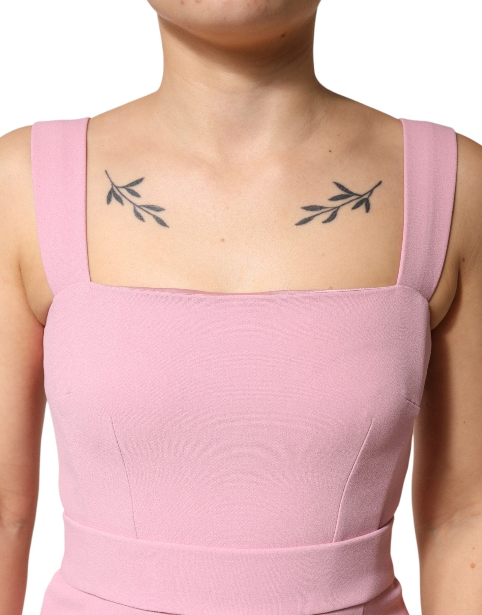 Dolce & Gabbana Pink Viscose Sleeveless Sheath Midi Dress - RIMODA