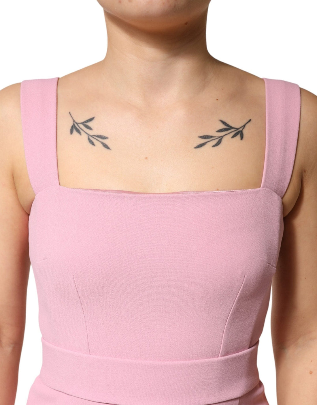 Dolce & Gabbana Pink Viscose Sleeveless Sheath Midi Dress - RIMODA