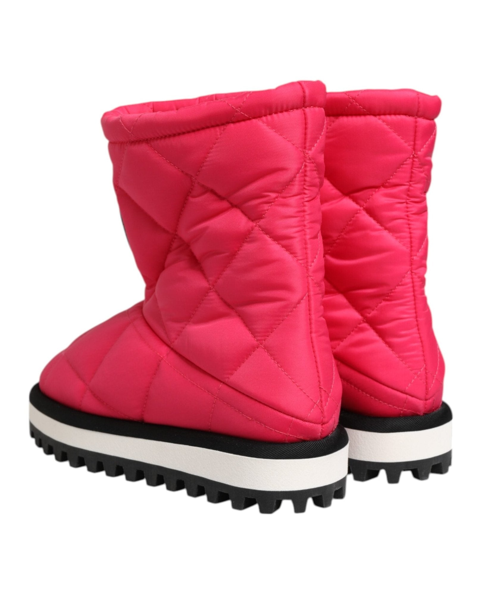 Dolce & Gabbana Pink White Viscose Padded Mid Calf Boots Shoes - RIMODA