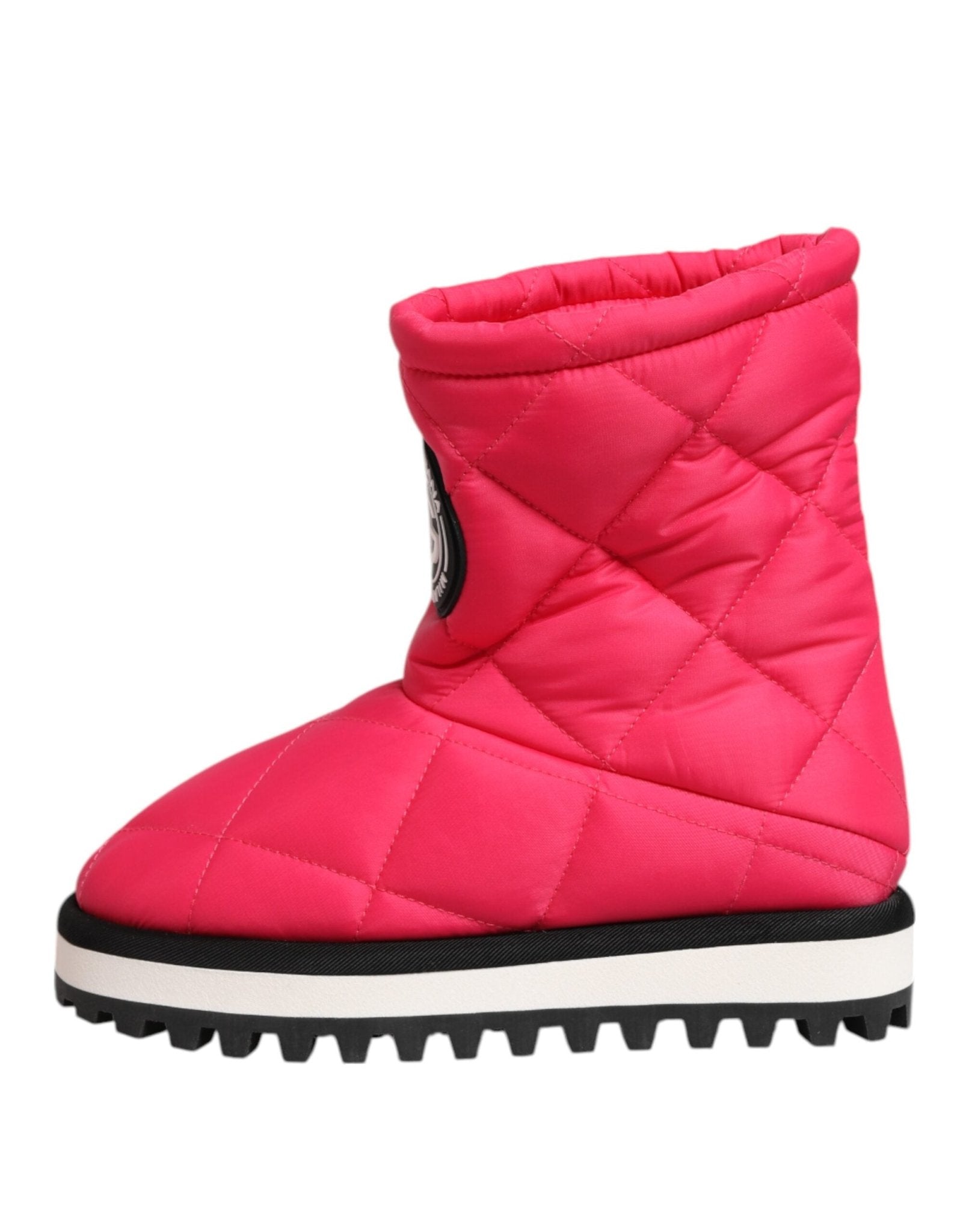 Dolce & Gabbana Pink White Viscose Padded Mid Calf Boots Shoes - RIMODA