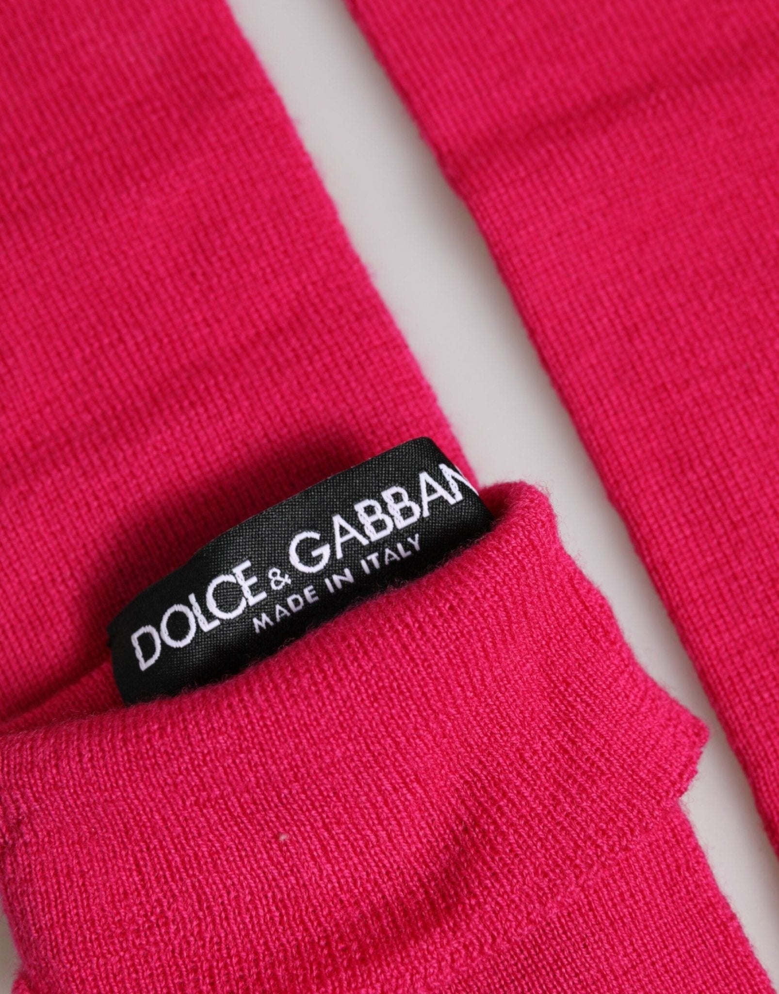 Dolce & Gabbana Pink Wool Fingerless Elbow Length Mitten Gloves - RIMODA
