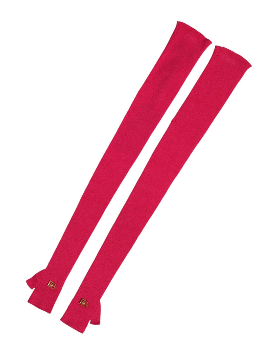 Dolce & Gabbana Pink Wool Fingerless Elbow Length Mitten Gloves - RIMODA