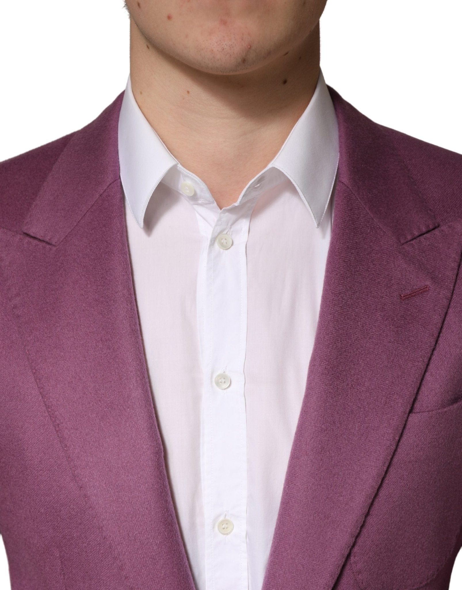 Dolce & Gabbana Purple Cashmere Slim Fit Coat Jacket Blazer - RIMODA