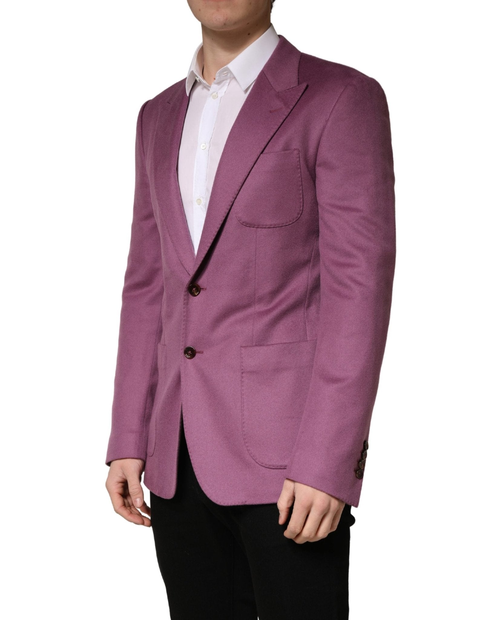 Dolce & Gabbana Purple Cashmere Slim Fit Coat Jacket Blazer - RIMODA