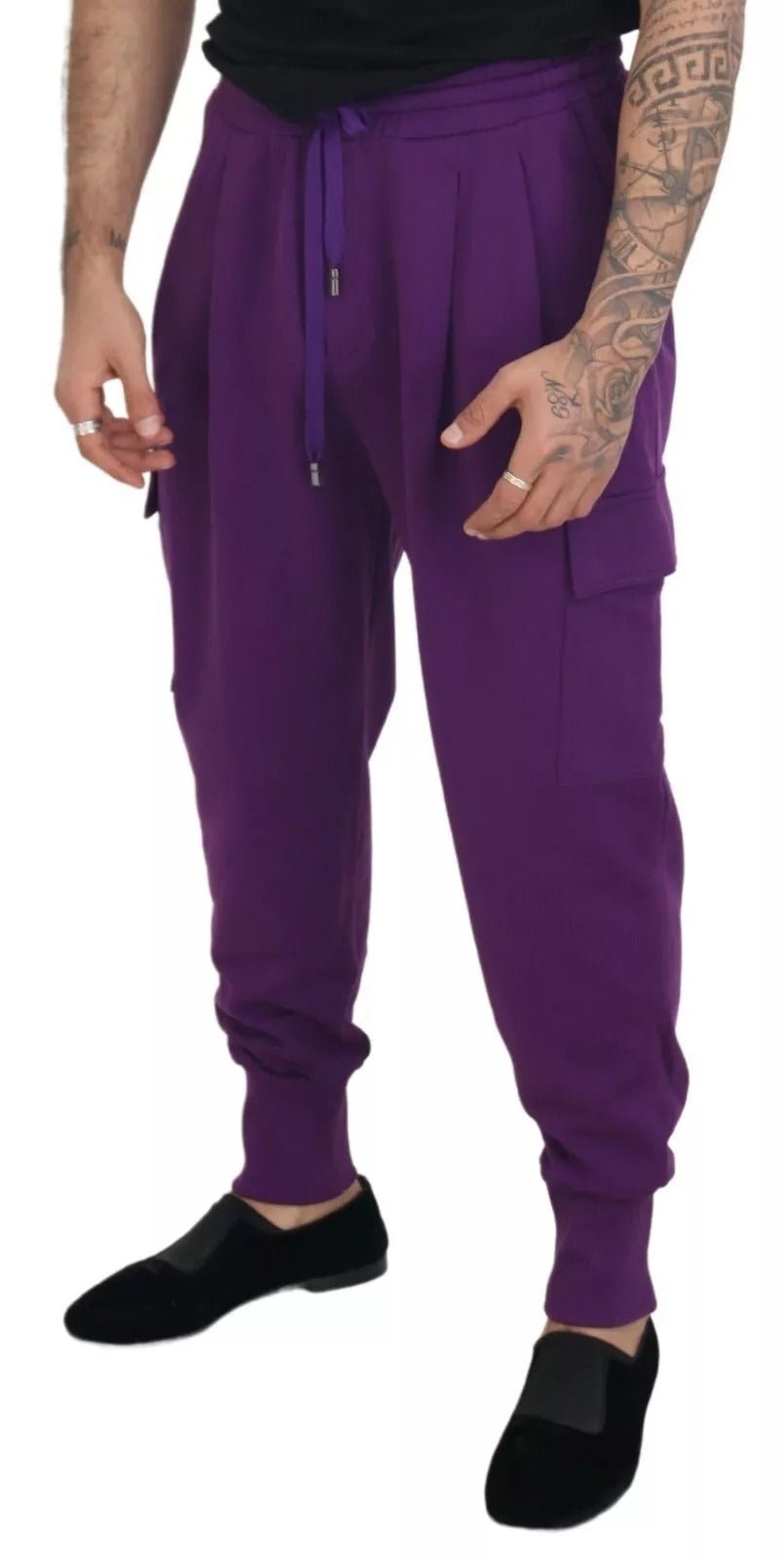 Dolce & Gabbana Purple Cotton Cargo Sweatpants Jogging Pants - RIMODA
