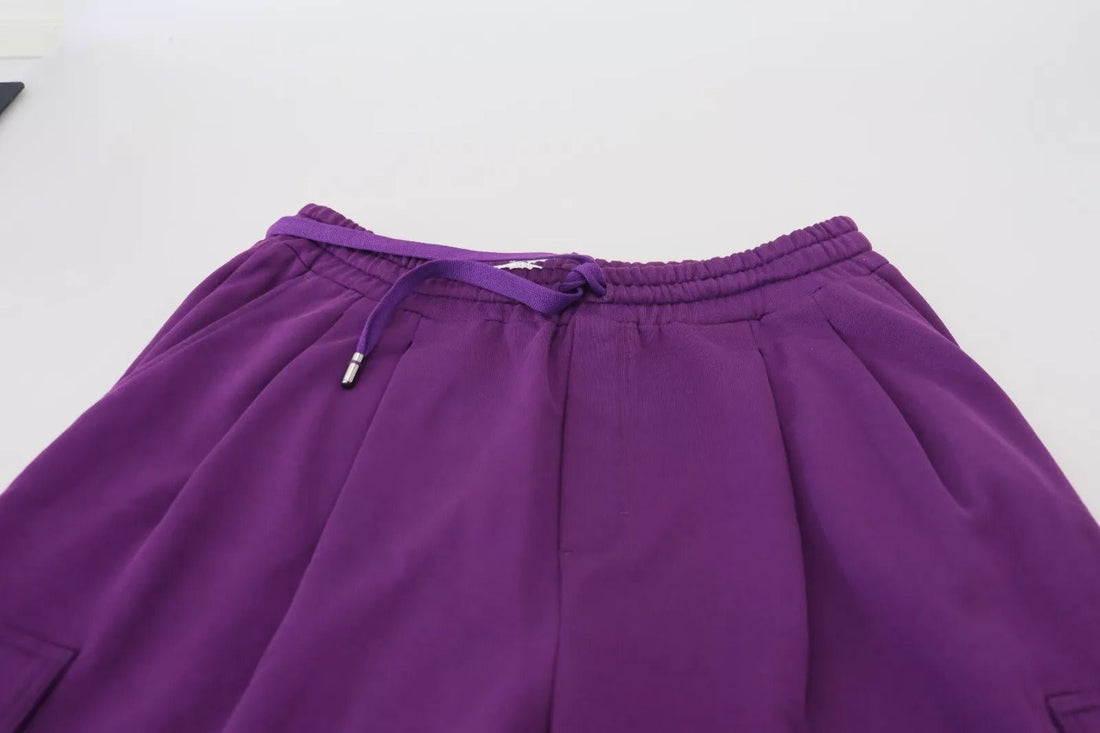 Dolce & Gabbana Purple Cotton Cargo Sweatpants Jogging Pants - RIMODA