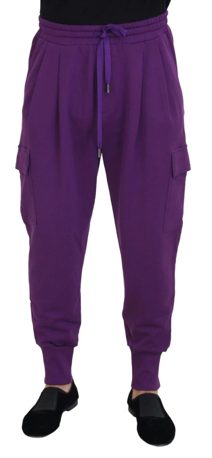 Dolce & Gabbana Purple Cotton Cargo Sweatpants Jogging Pants - RIMODA