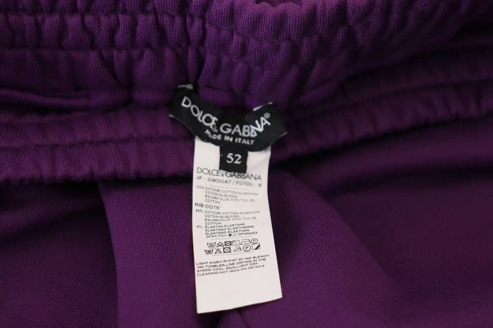 Dolce & Gabbana Purple Cotton Cargo Sweatpants Jogging Pants - RIMODA