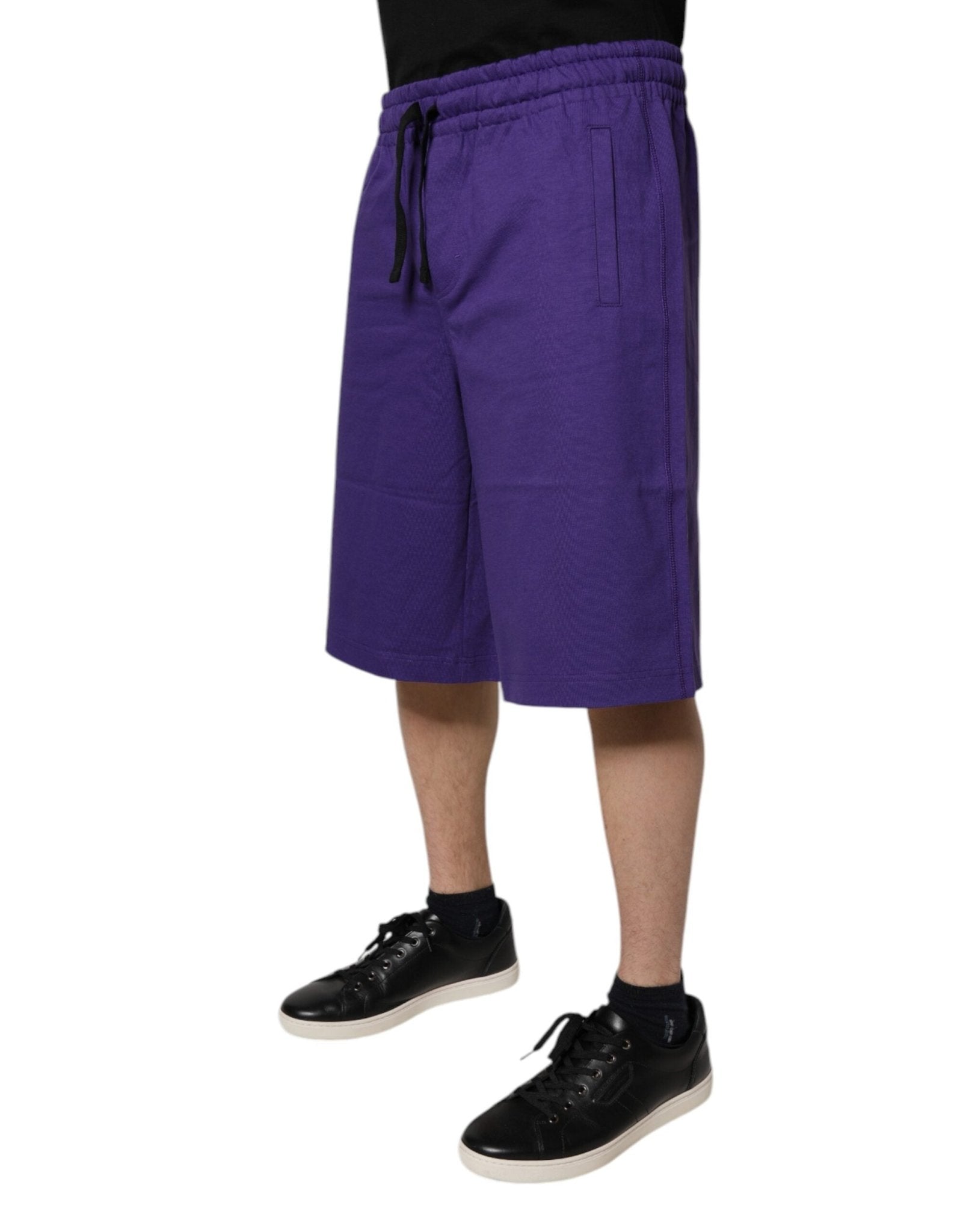 Dolce & Gabbana Purple Cotton Men Bermuda Sweatshorts Shorts - RIMODA