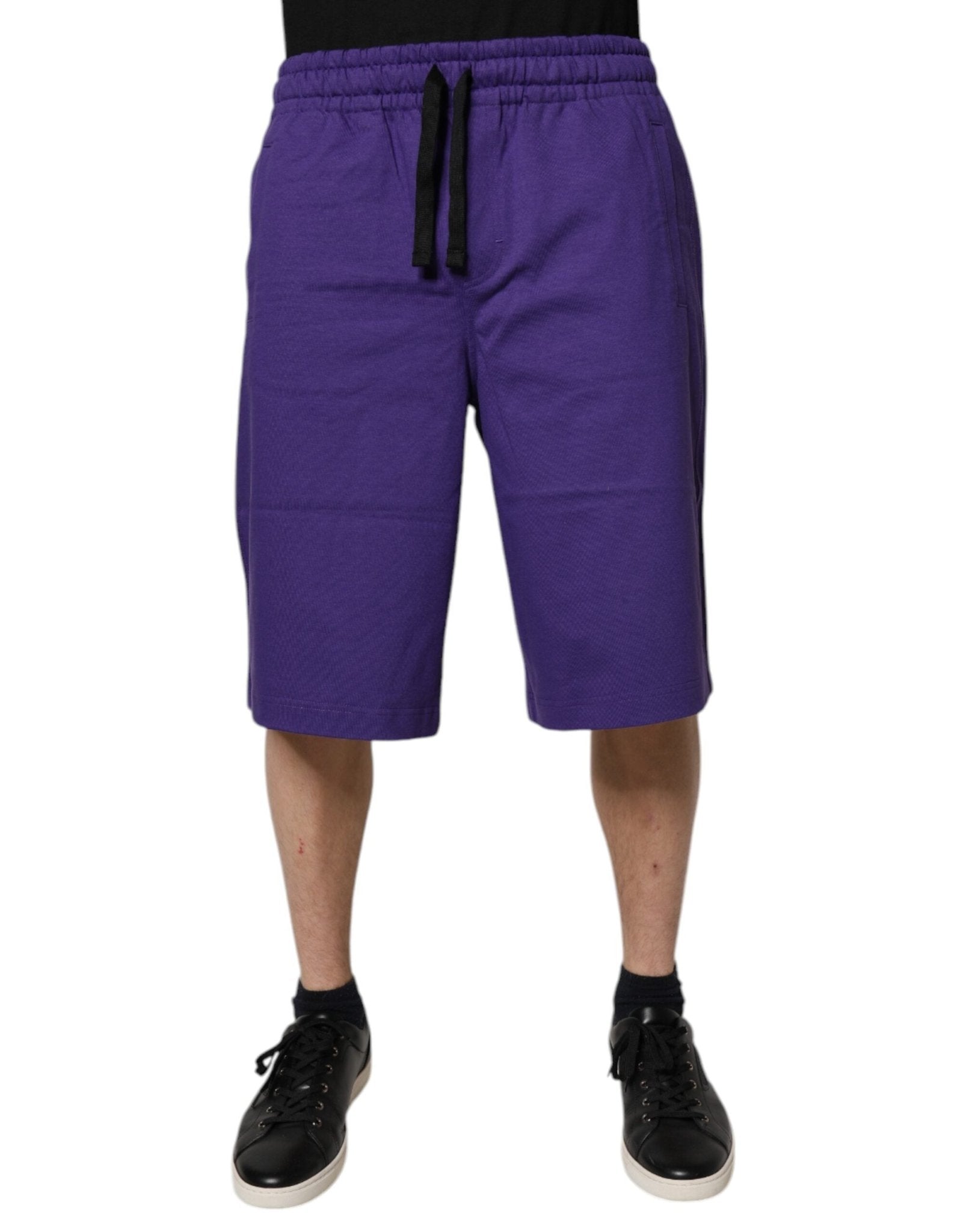 Dolce & Gabbana Purple Cotton Men Bermuda Sweatshorts Shorts - RIMODA