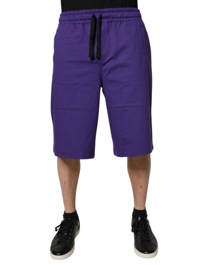 Dolce & Gabbana Purple Cotton Men Bermuda Sweatshorts Shorts - RIMODA