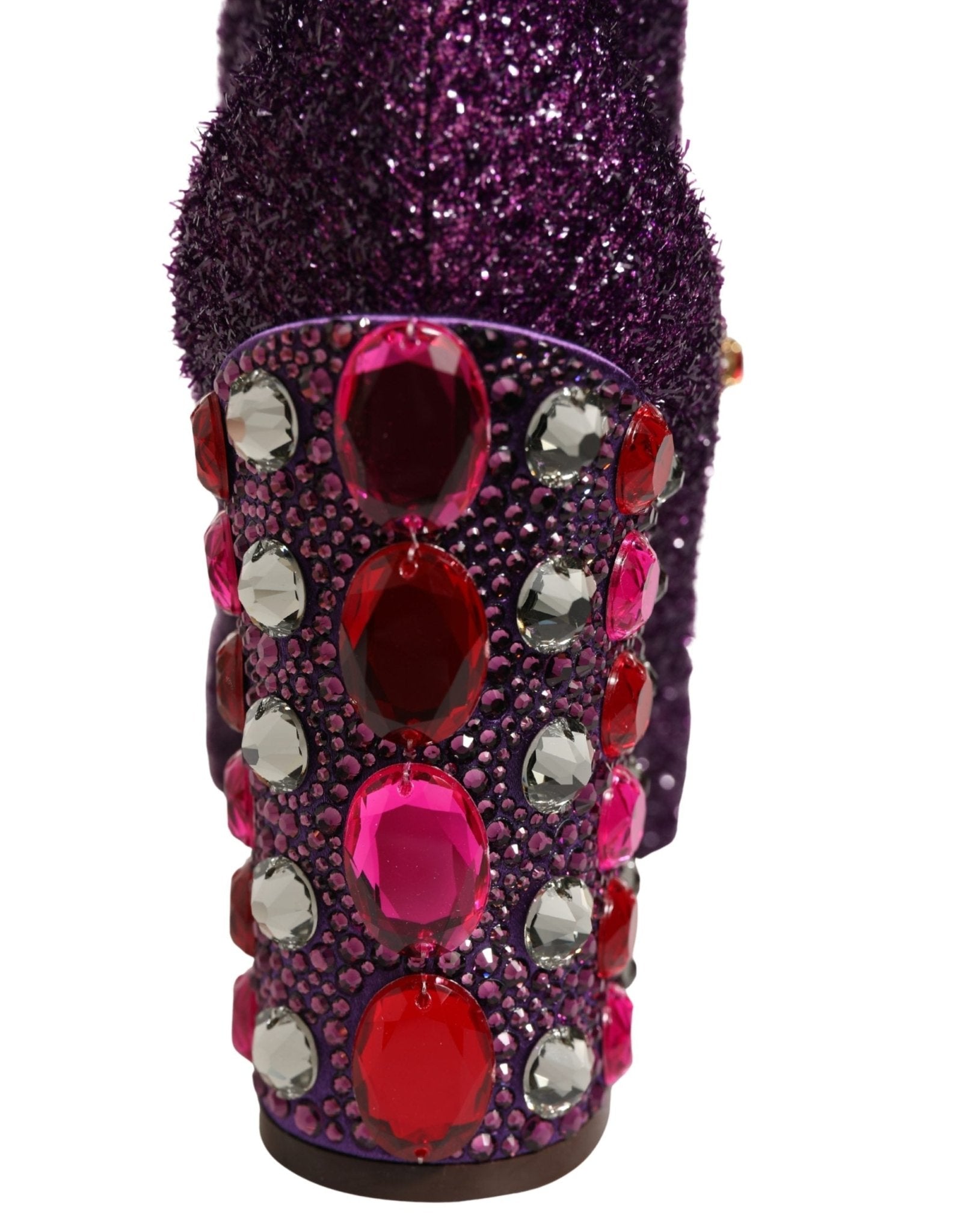 Dolce & Gabbana Purple Crystal Lurex Fantasy Boots Shoes - RIMODA