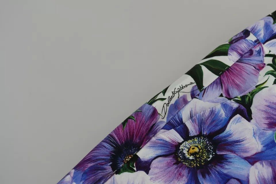 Dolce & Gabbana Purple Floral Print Tapered Cotton Pants - RIMODA