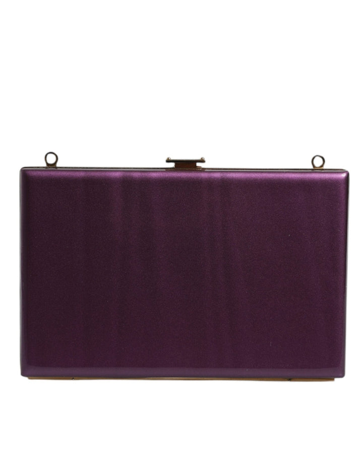 Dolce & Gabbana Purple Leather Clutch Evening Crossbody Bag - RIMODA