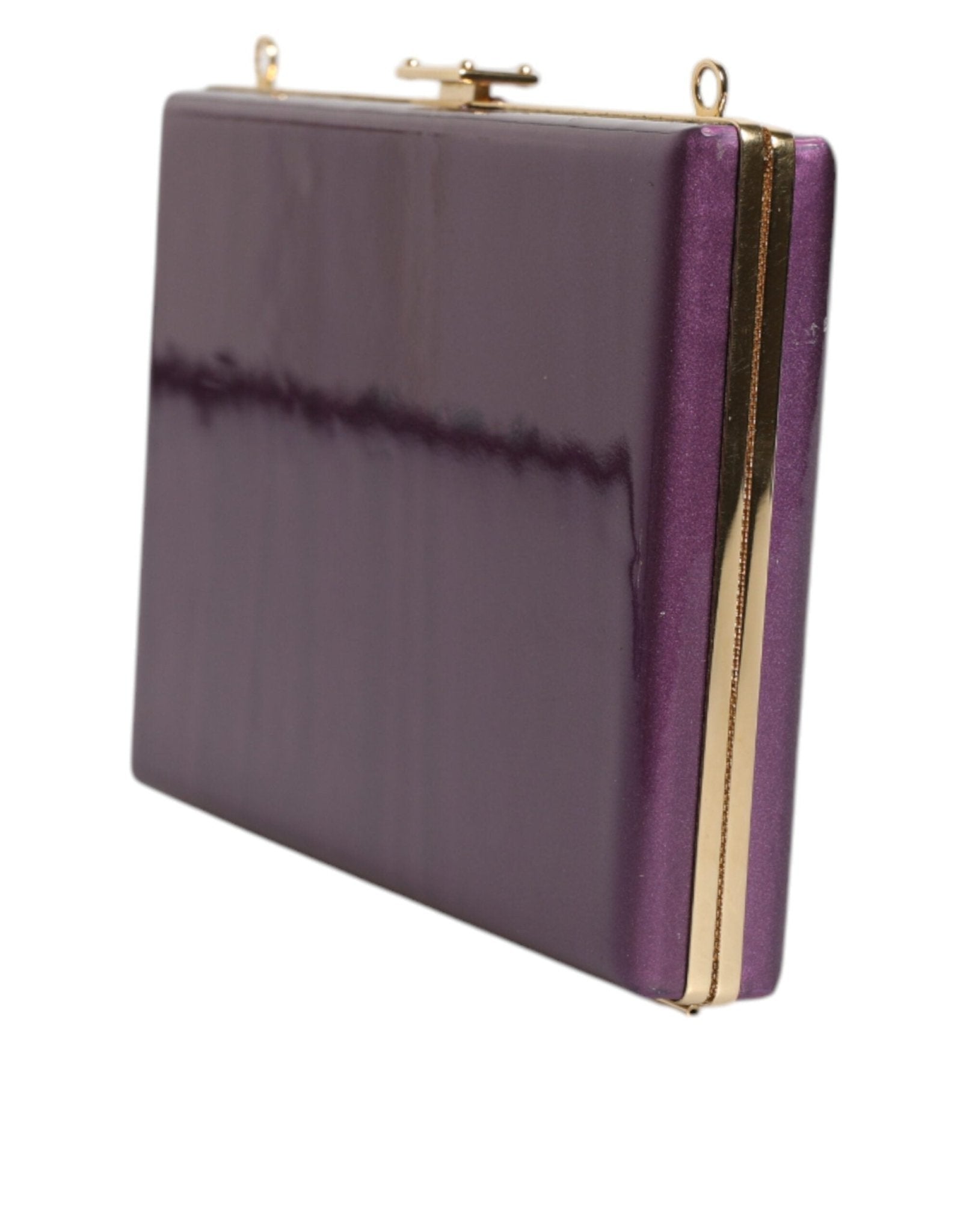 Dolce & Gabbana Purple Leather Clutch Evening Crossbody Bag - RIMODA
