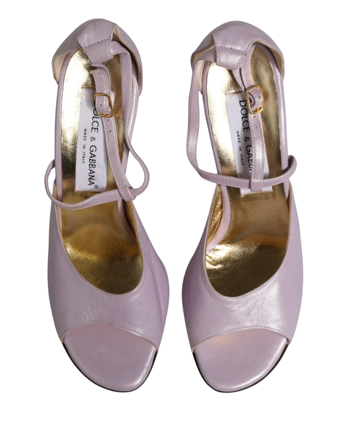 Dolce & Gabbana Purple Leather Open Toe Heels Pumps Shoes - RIMODA