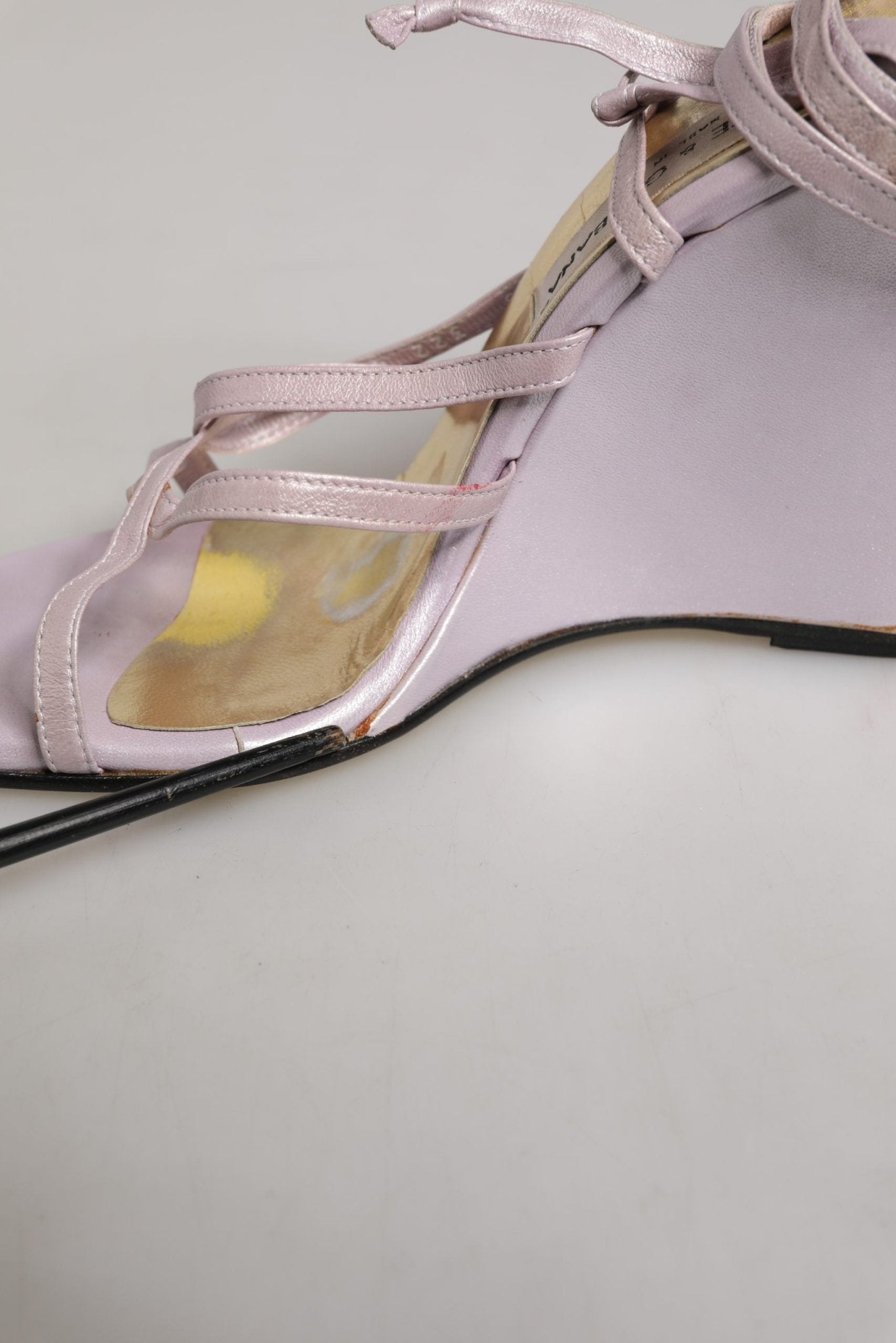 Dolce & Gabbana Purple Leather Wedge Heels Sandals Shoes - RIMODA