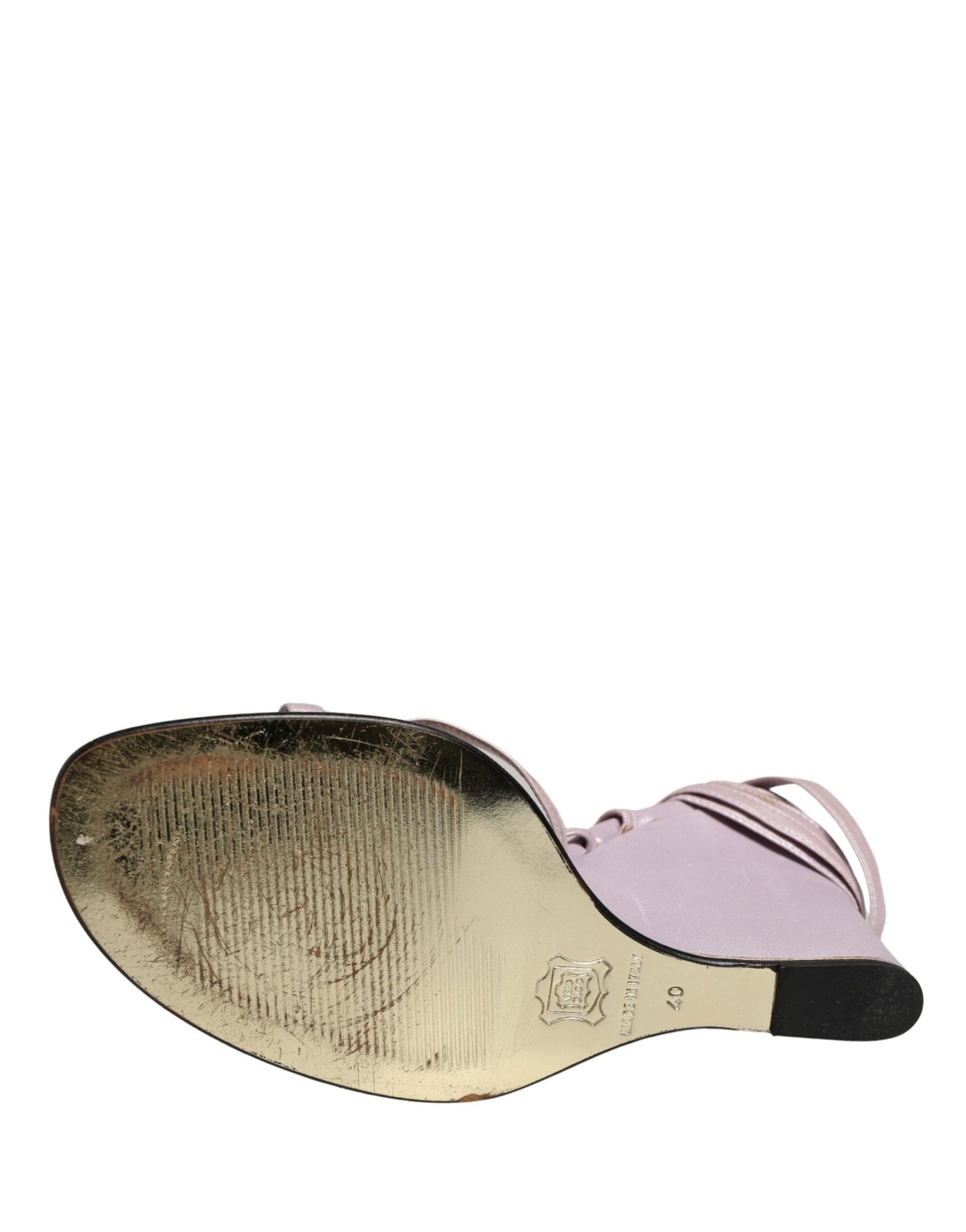 Dolce & Gabbana Purple Leather Wedge Heels Sandals Shoes - RIMODA