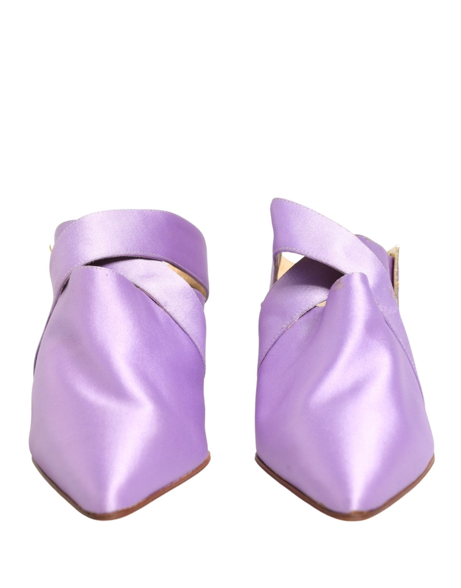Dolce & Gabbana Purple Satin Sandals Shoes - RIMODA