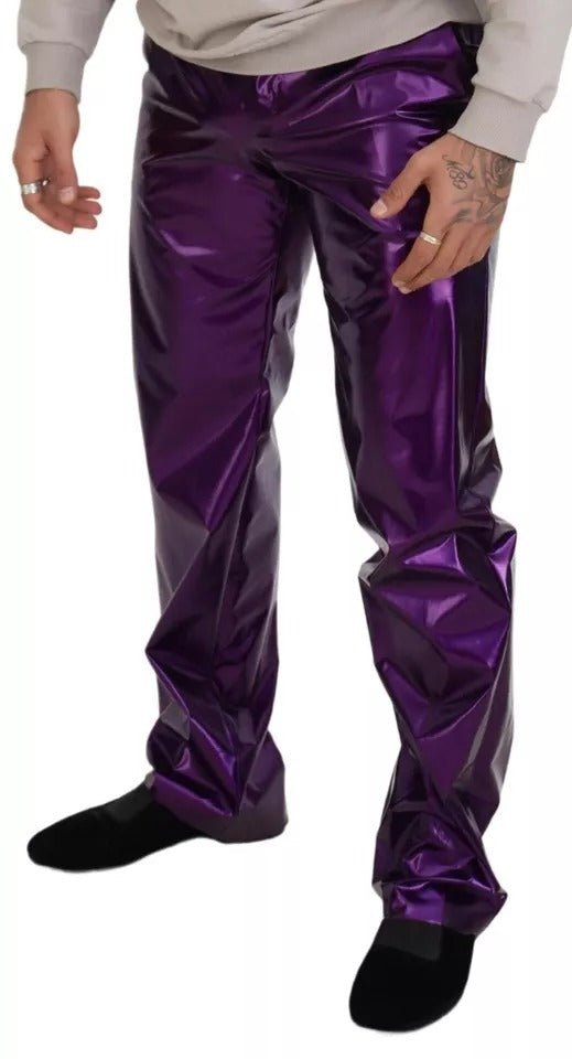 Dolce & Gabbana Purple Shining Men Casual Pants - RIMODA