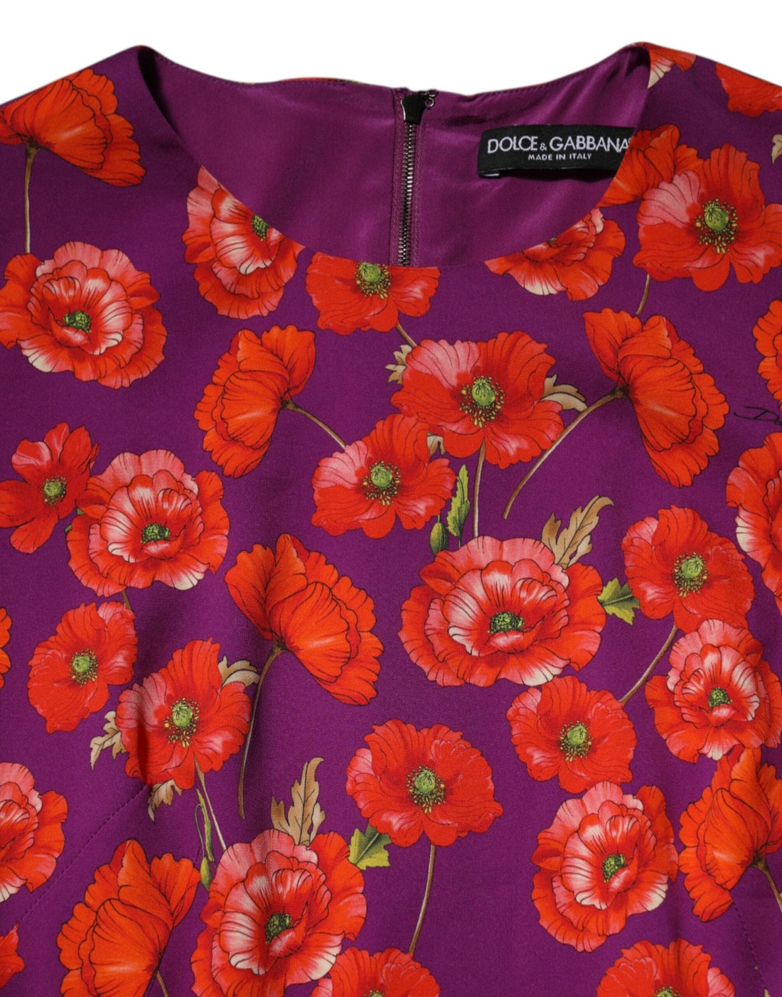 Dolce & Gabbana Purple Silk Floral Print Midi Sheath Dress - RIMODA