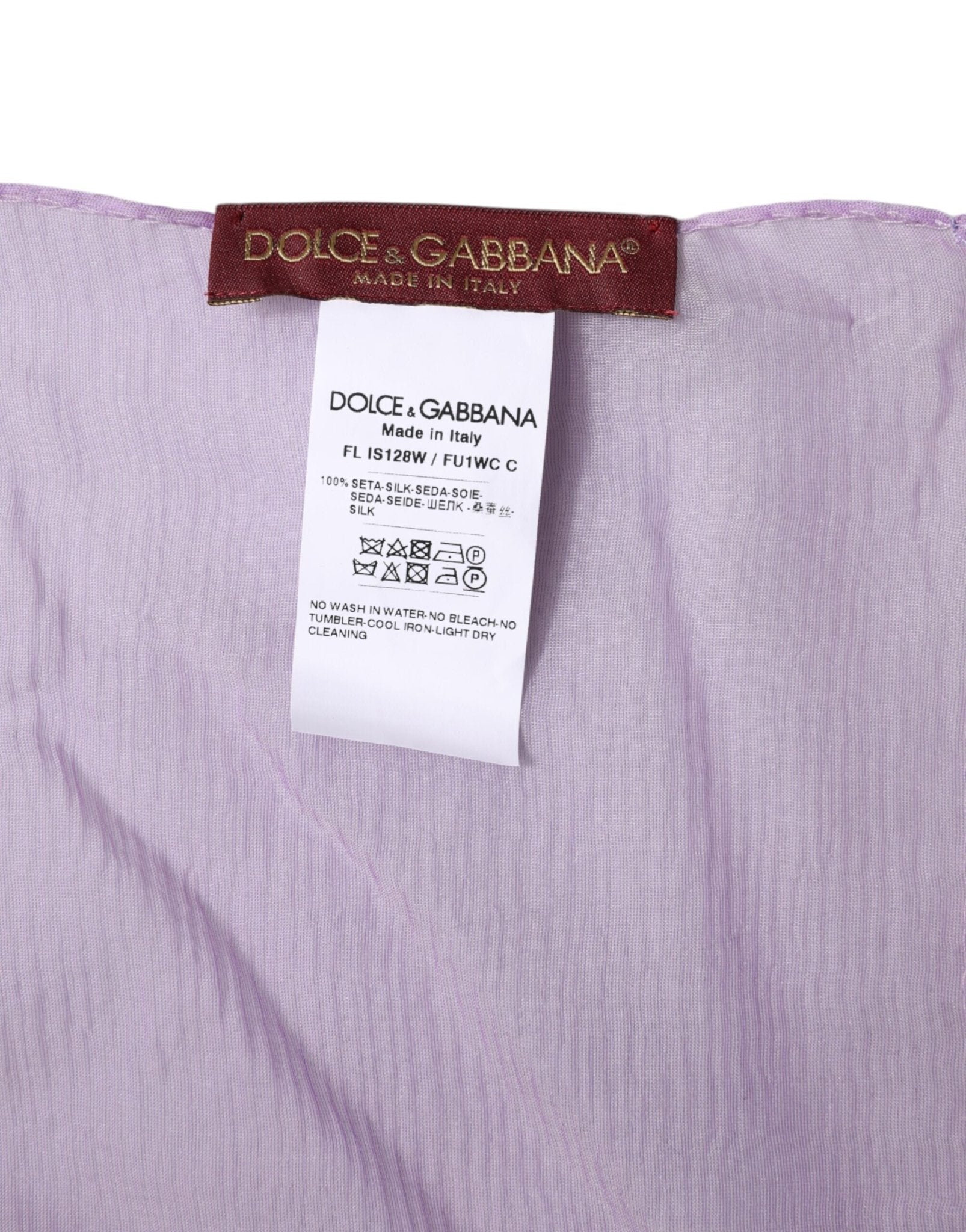 Dolce & Gabbana Purple Silk Rectangle Wrap Shawl Scarf - RIMODA