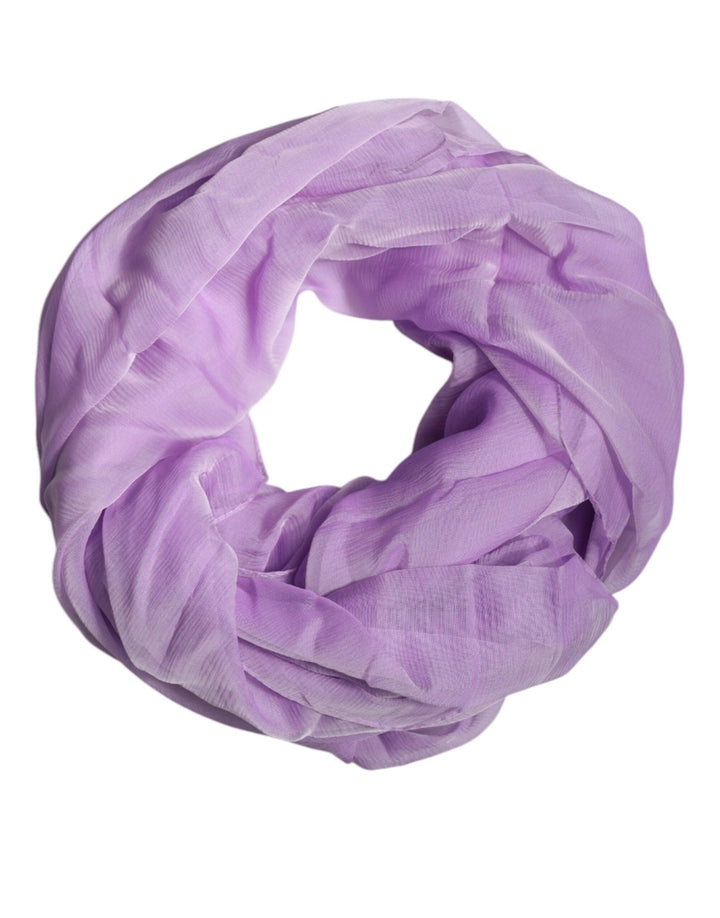 Dolce & Gabbana Purple Silk Rectangle Wrap Shawl Scarf - RIMODA