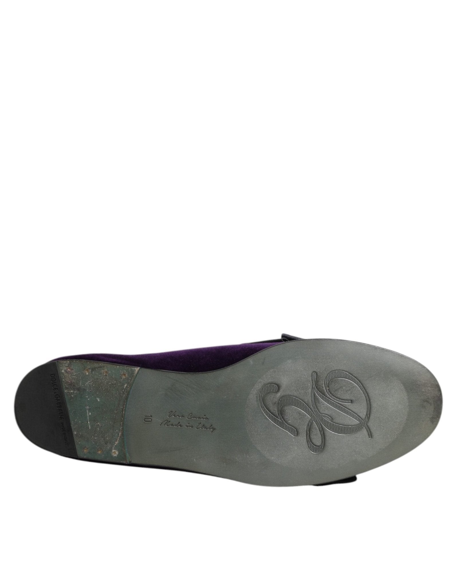 Dolce & Gabbana Purple Suede Cotton Bow Slip On Loafers Shoes - RIMODA