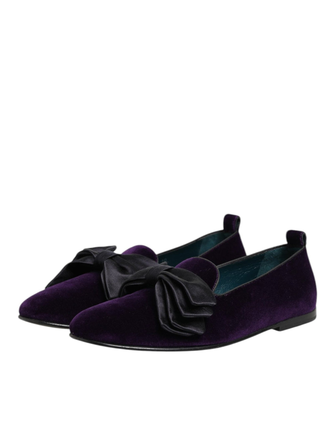 Dolce & Gabbana Purple Suede Cotton Bow Slip On Loafers Shoes - RIMODA
