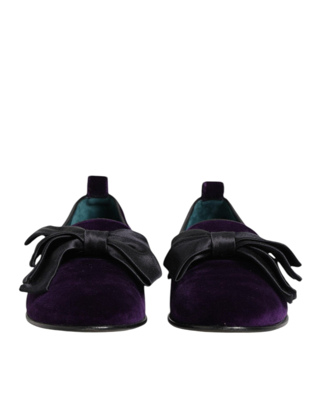 Dolce & Gabbana Purple Suede Cotton Bow Slip On Loafers Shoes - RIMODA