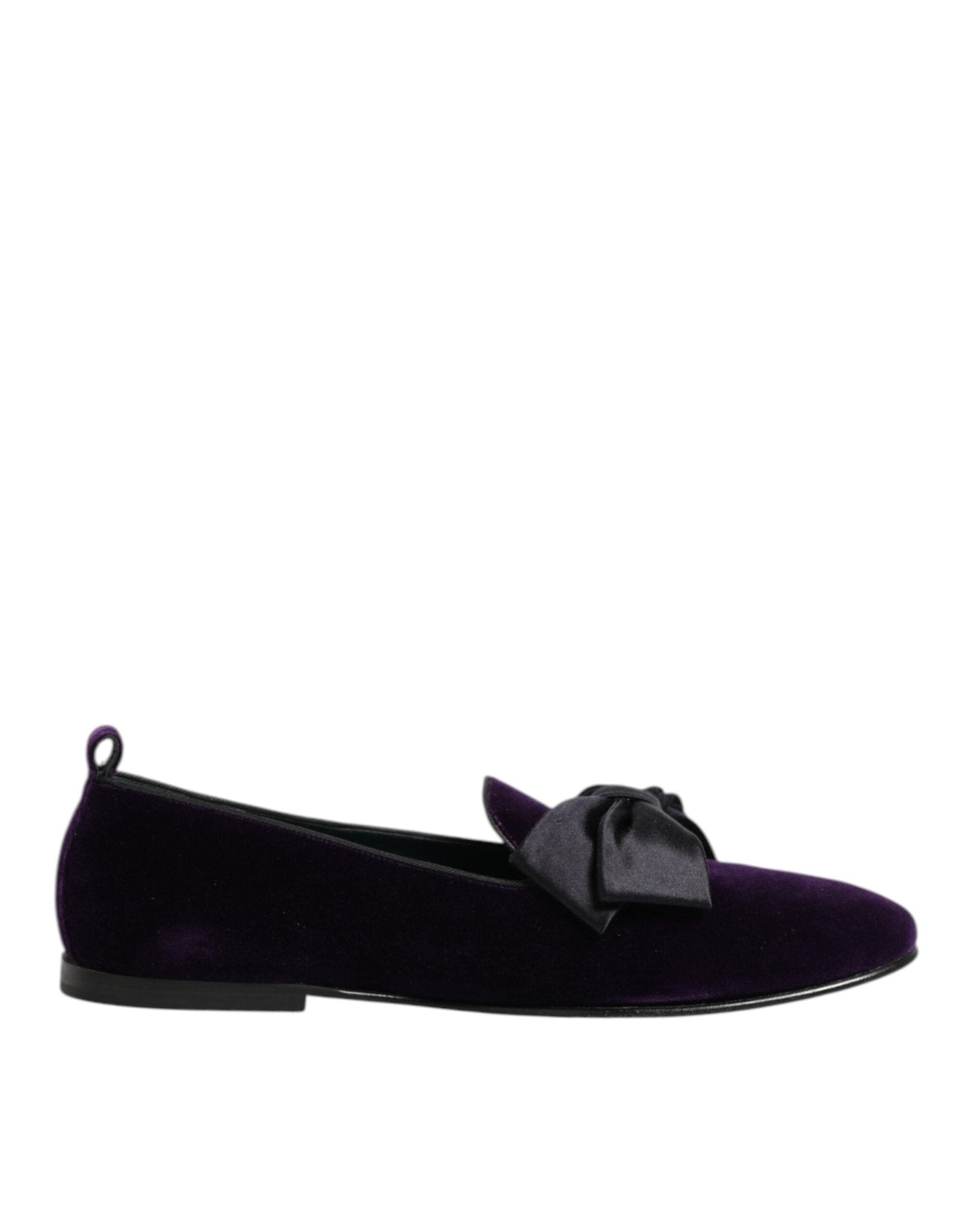 Dolce & Gabbana Purple Suede Cotton Bow Slip On Loafers Shoes - RIMODA