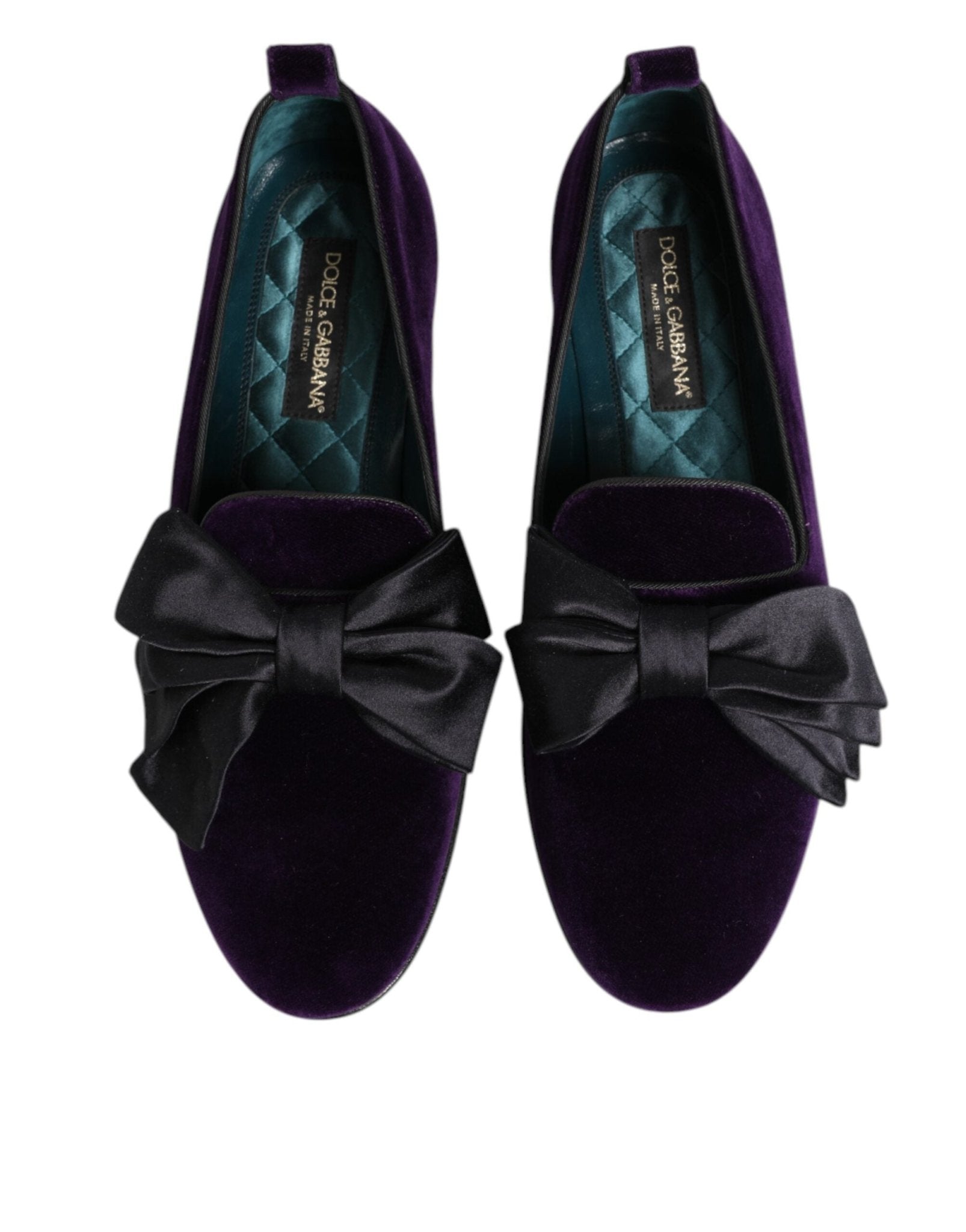 Dolce & Gabbana Purple Suede Cotton Bow Slip On Loafers Shoes - RIMODA
