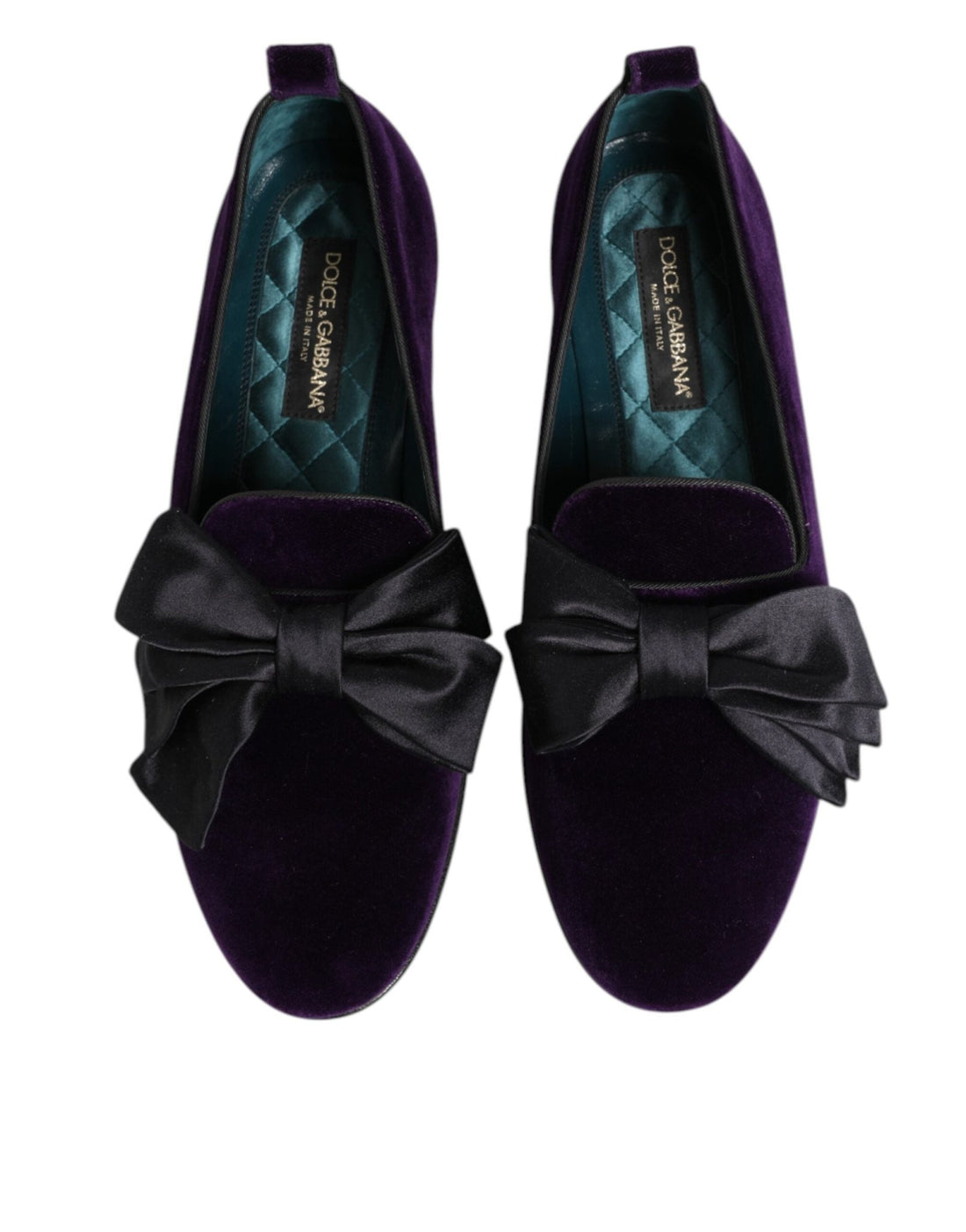 Dolce & Gabbana Purple Suede Cotton Bow Slip On Loafers Shoes - RIMODA