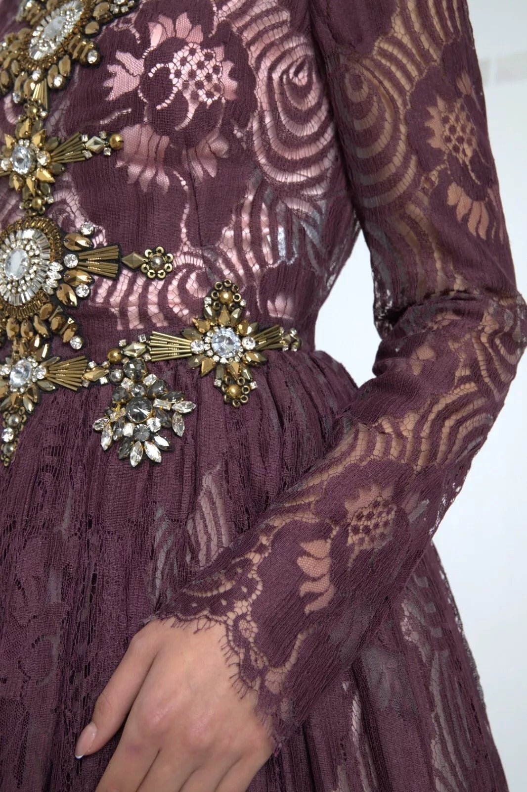 Dolce & Gabbana Purple Viscose Crystal A-Line Gown Dress - RIMODA
