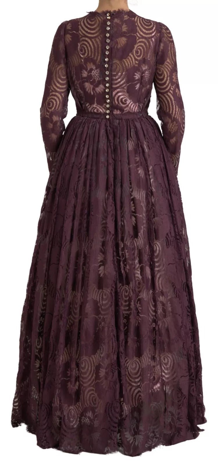 Dolce & Gabbana Purple Viscose Crystal A-Line Gown Dress - RIMODA