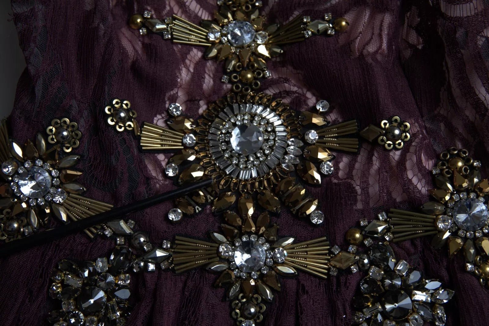 Dolce & Gabbana Purple Viscose Crystal A-Line Gown Dress - RIMODA