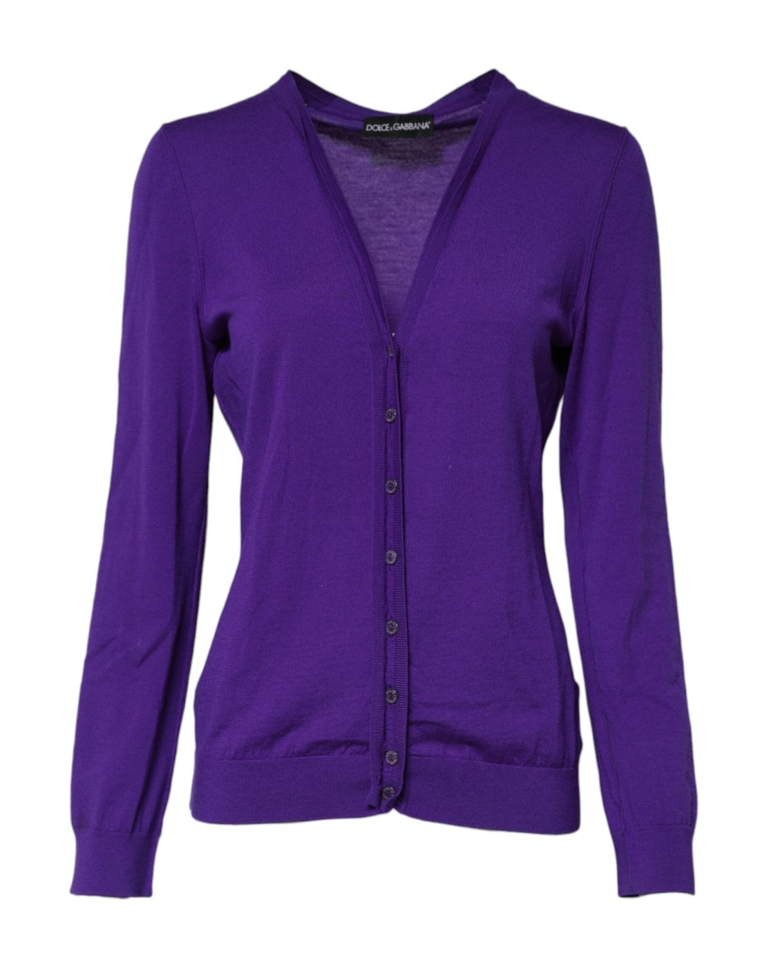 Dolce & Gabbana Purple Wool Knit V-neck Cardigan Sweater - RIMODA