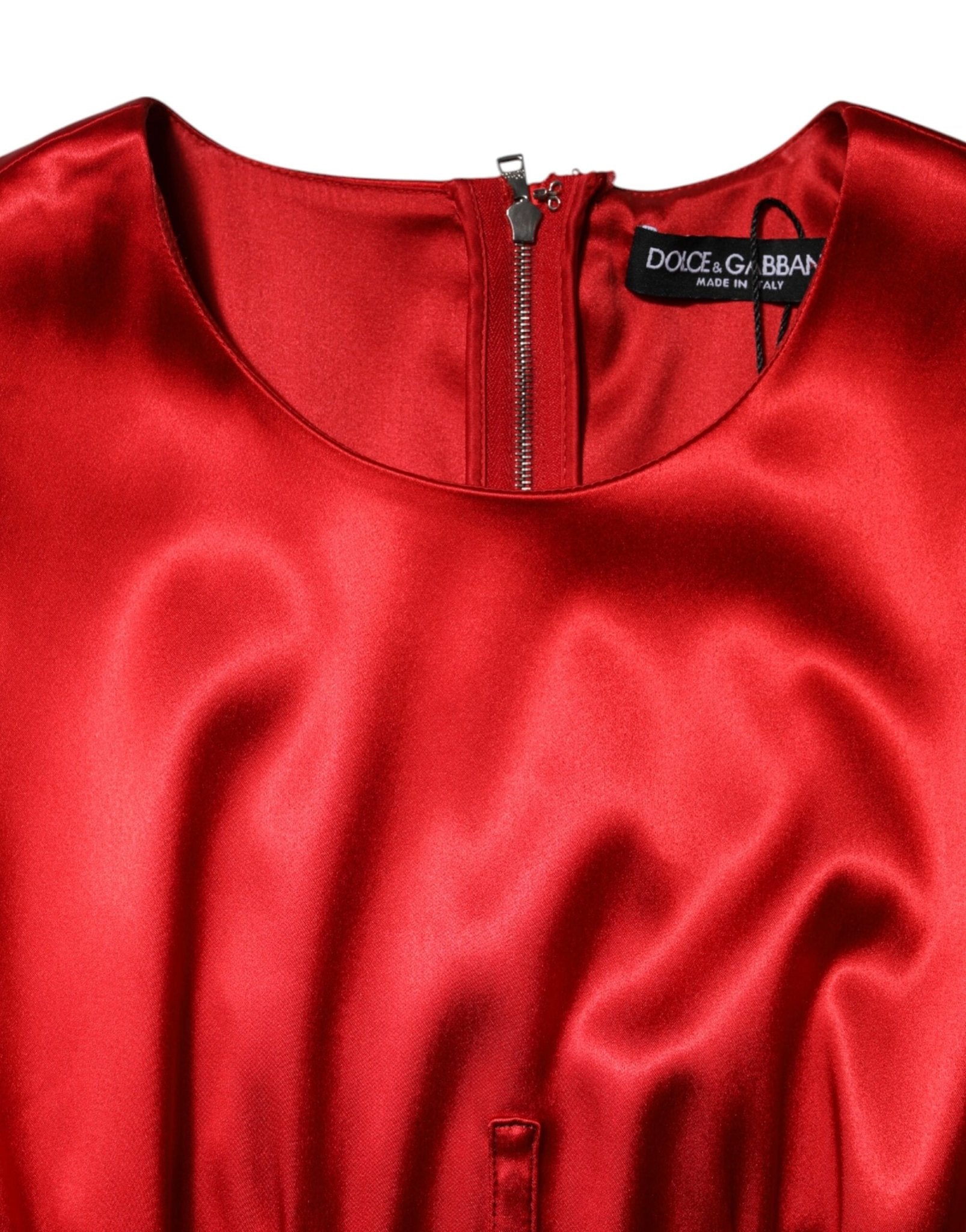Dolce & Gabbana Red Acetate Sleeveless Sheath Midi Dress - RIMODA