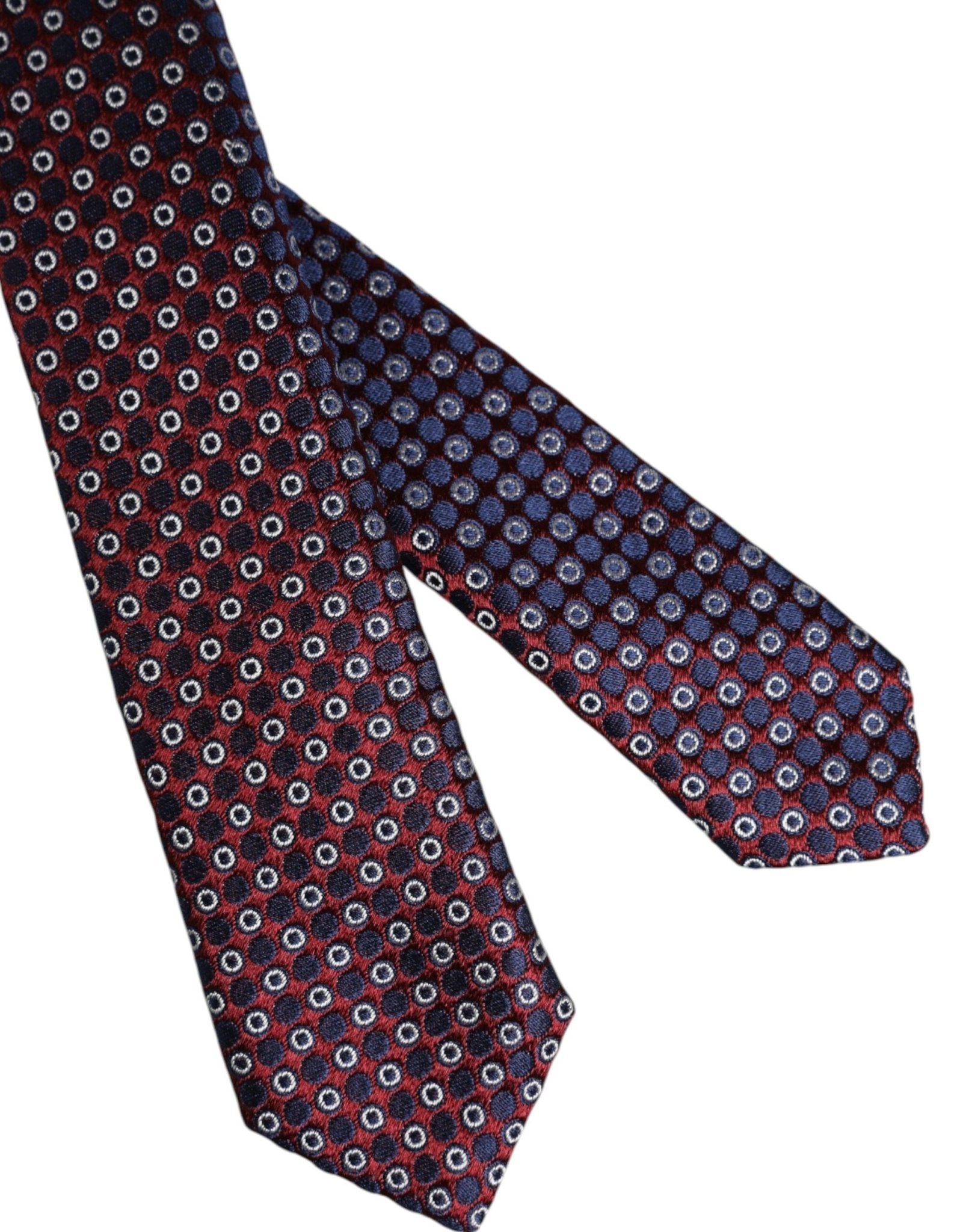Dolce & Gabbana Red Blue Circles Silk Adjustable Necktie Tie - RIMODA