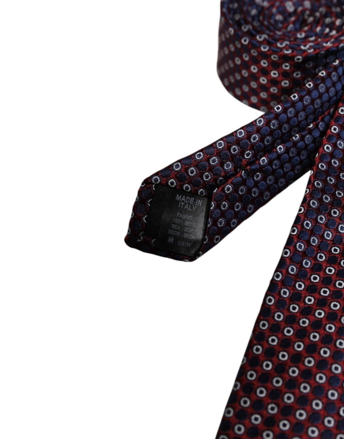Dolce & Gabbana Red Blue Circles Silk Adjustable Necktie Tie - RIMODA