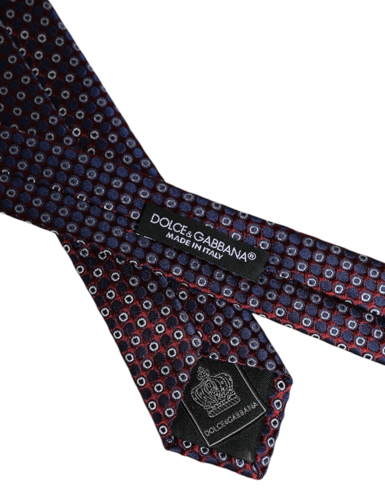 Dolce & Gabbana Red Blue Circles Silk Adjustable Necktie Tie - RIMODA
