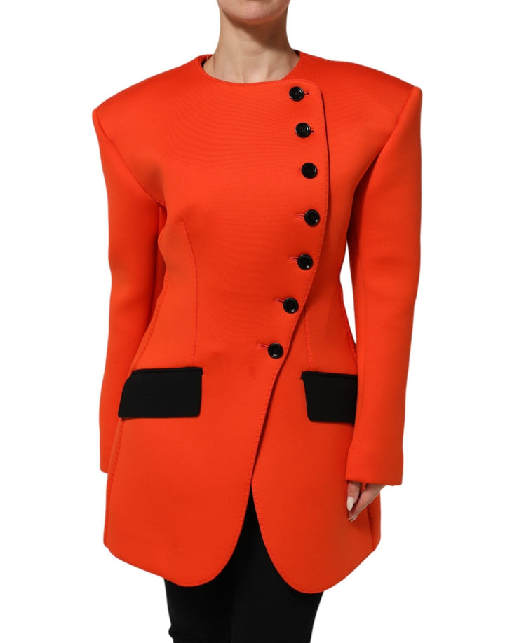 Dolce & Gabbana Red Buttoned Down Women Trench Coat Jacket - RIMODA