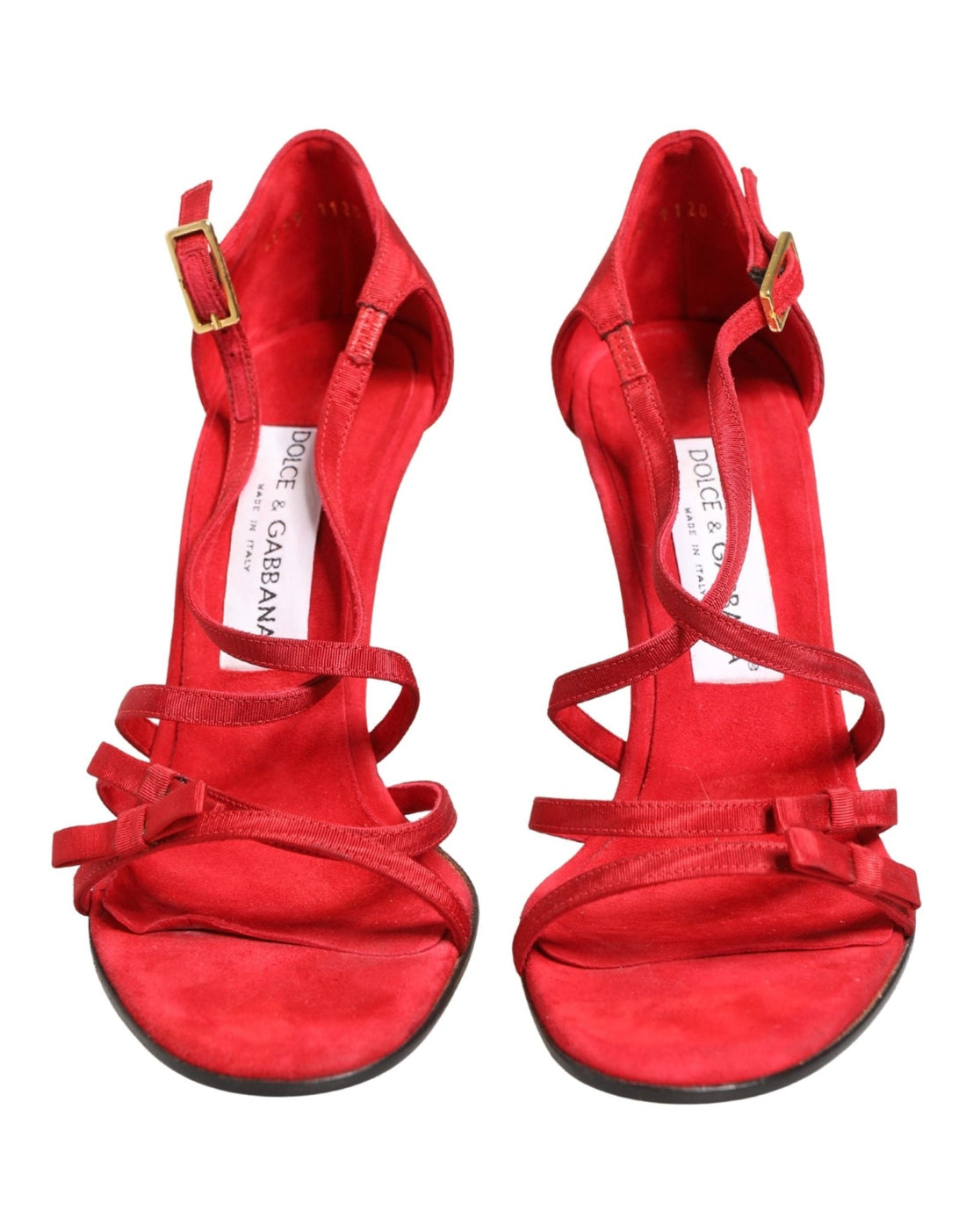 Dolce & Gabbana Red Calf Suede Strappy Heels Sandals Shoes - RIMODA