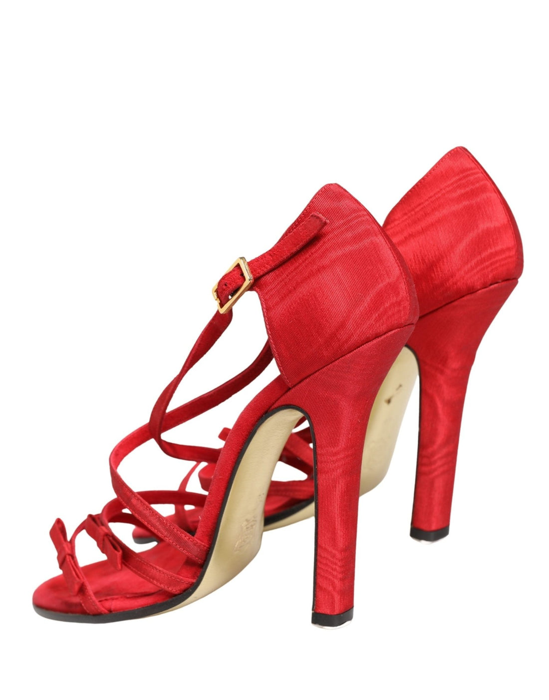 Dolce & Gabbana Red Calf Suede Strappy Heels Sandals Shoes - RIMODA