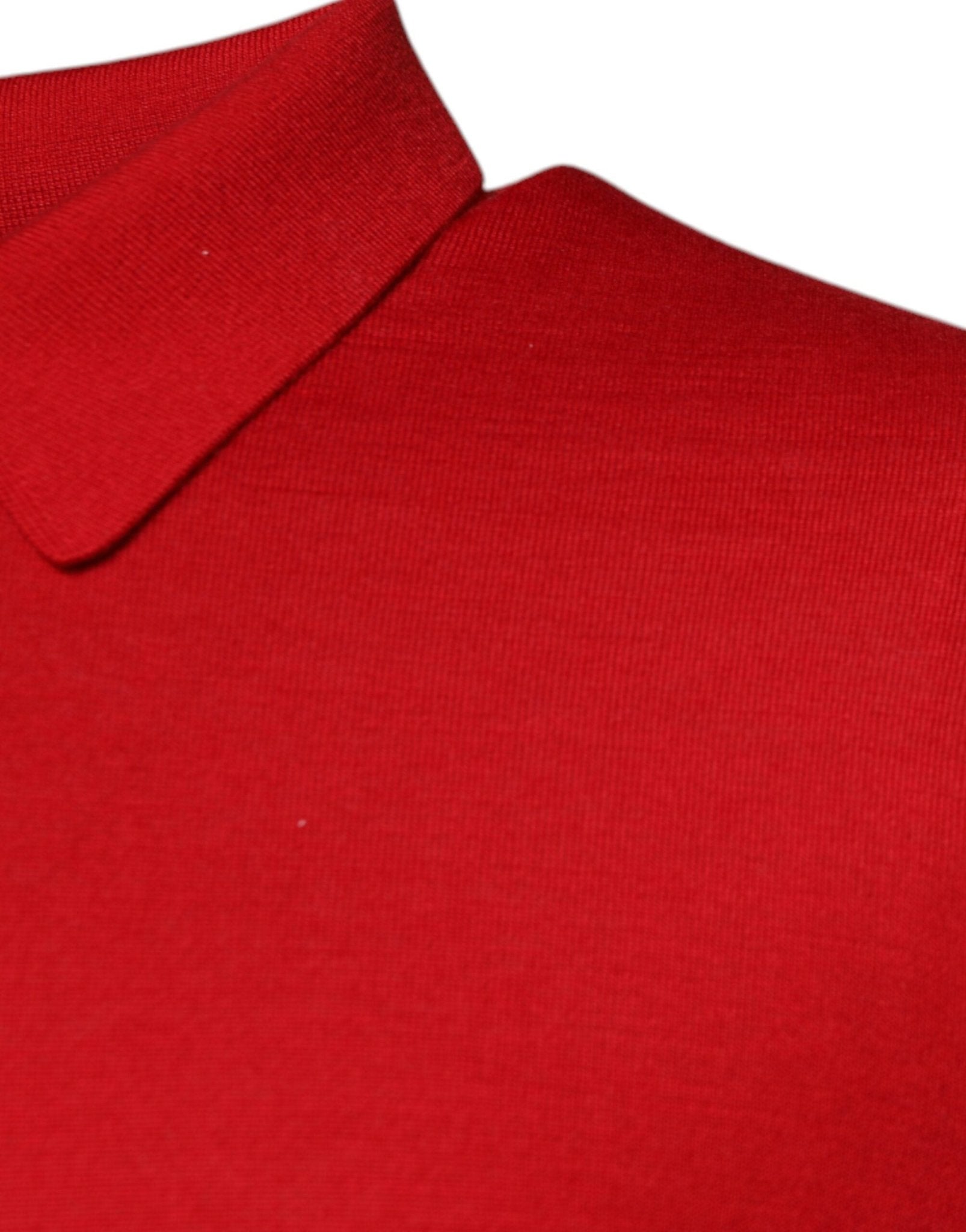 Dolce & Gabbana Red Cashmere Collared Pullover Sweater - RIMODA