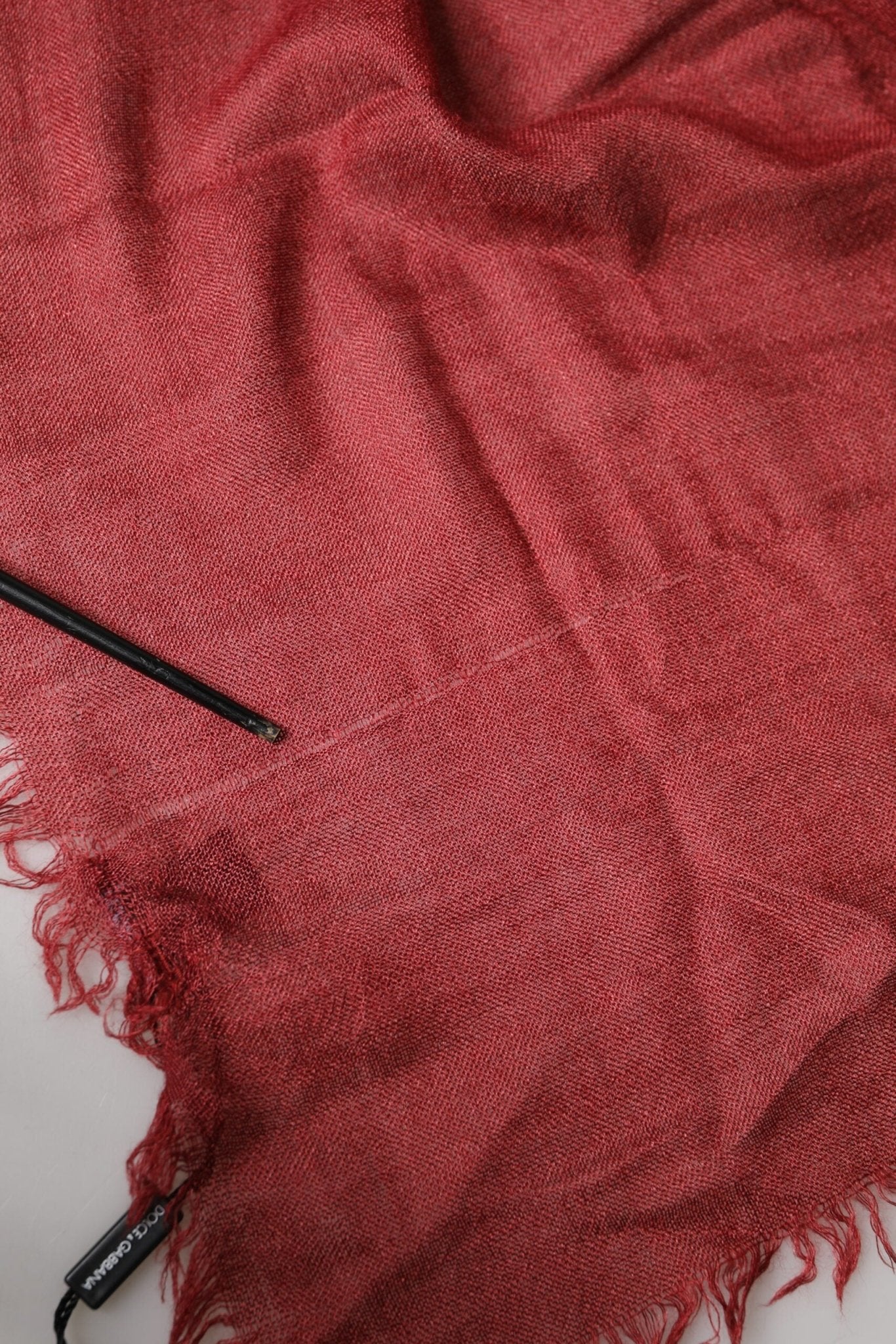 Dolce & Gabbana Red Cashmere Silk Fringe Wrap Foulard 200cm X 70cm Scarf - RIMODA