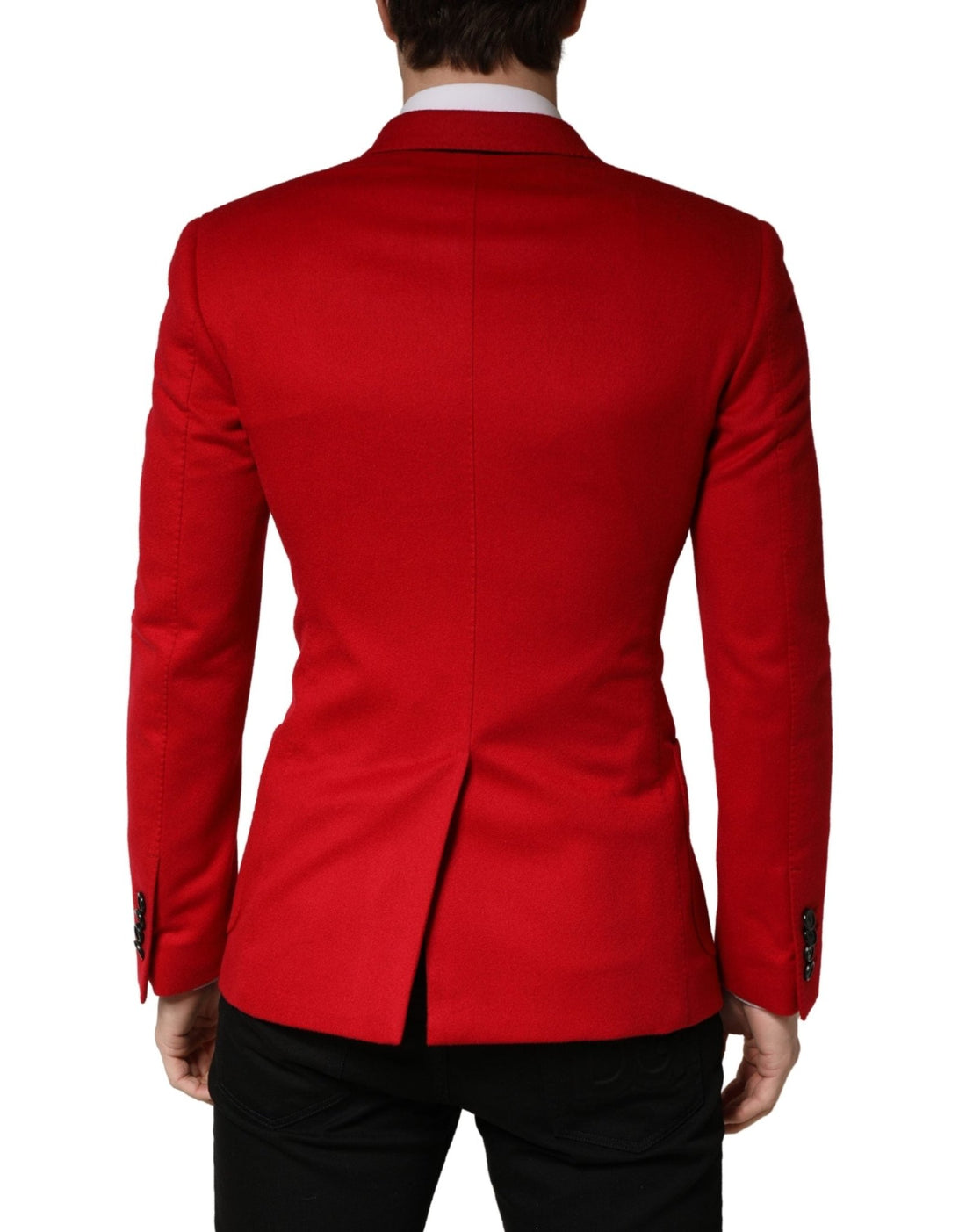 Dolce & Gabbana Red Cashmere Slim Fit Coat Jacket Blazer - RIMODA